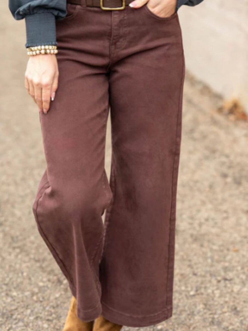 Risen Chocolate Wide Leg Cropped Jeans - 9/29 NWT